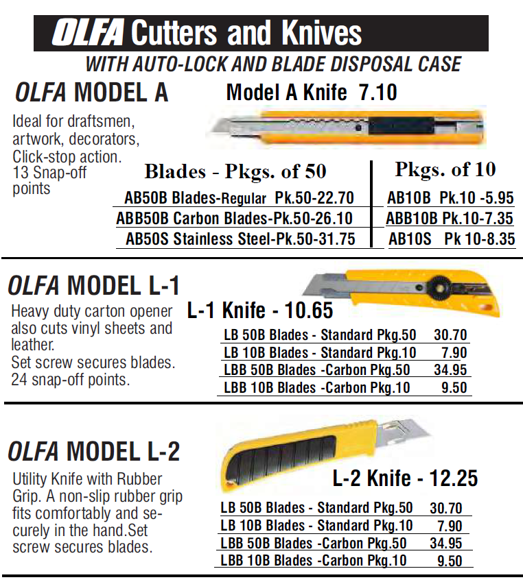 Olfa 1 June 2022 1 - "Olfa" Cutting Tools