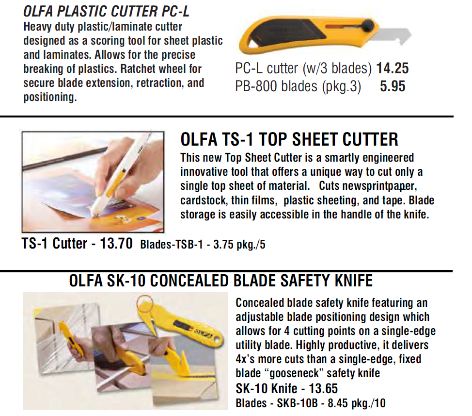 Olfa 3 June 2022 - "Olfa" Cutting Tools