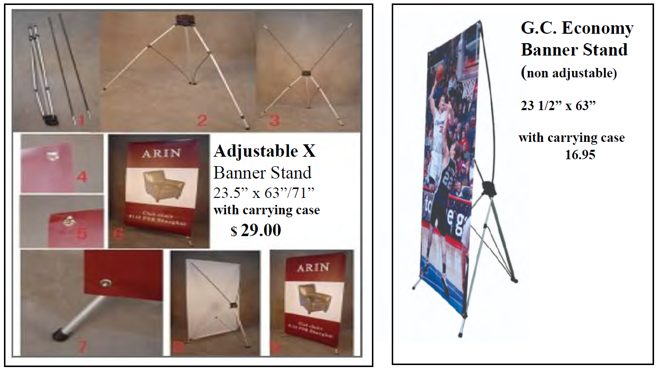 Adjustable and GC Banner Stands - Banner Stands