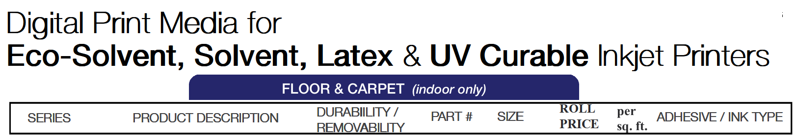 GF floor and carpet mast - Digital Print Media - Floor & Carpet - Indoor only