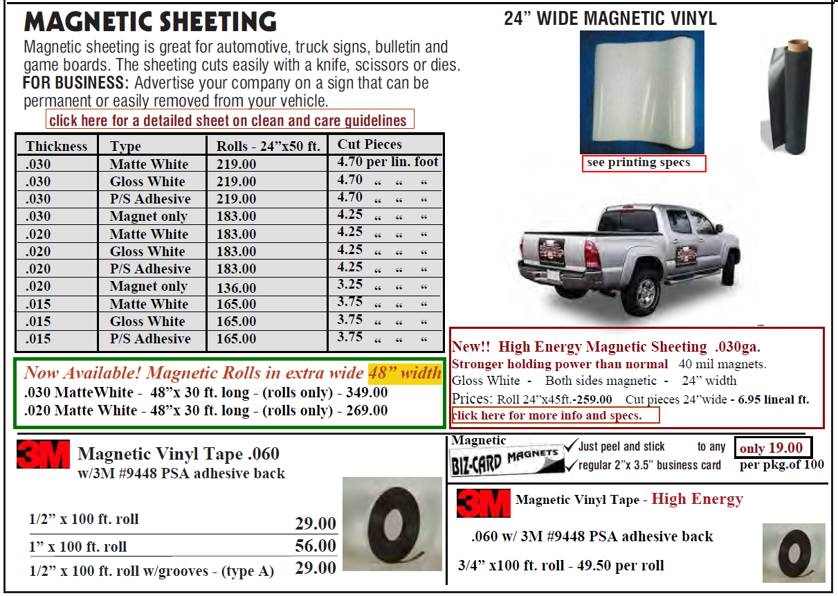 Magnetic vinyl mar 2023 - Magnetic Sheeting
