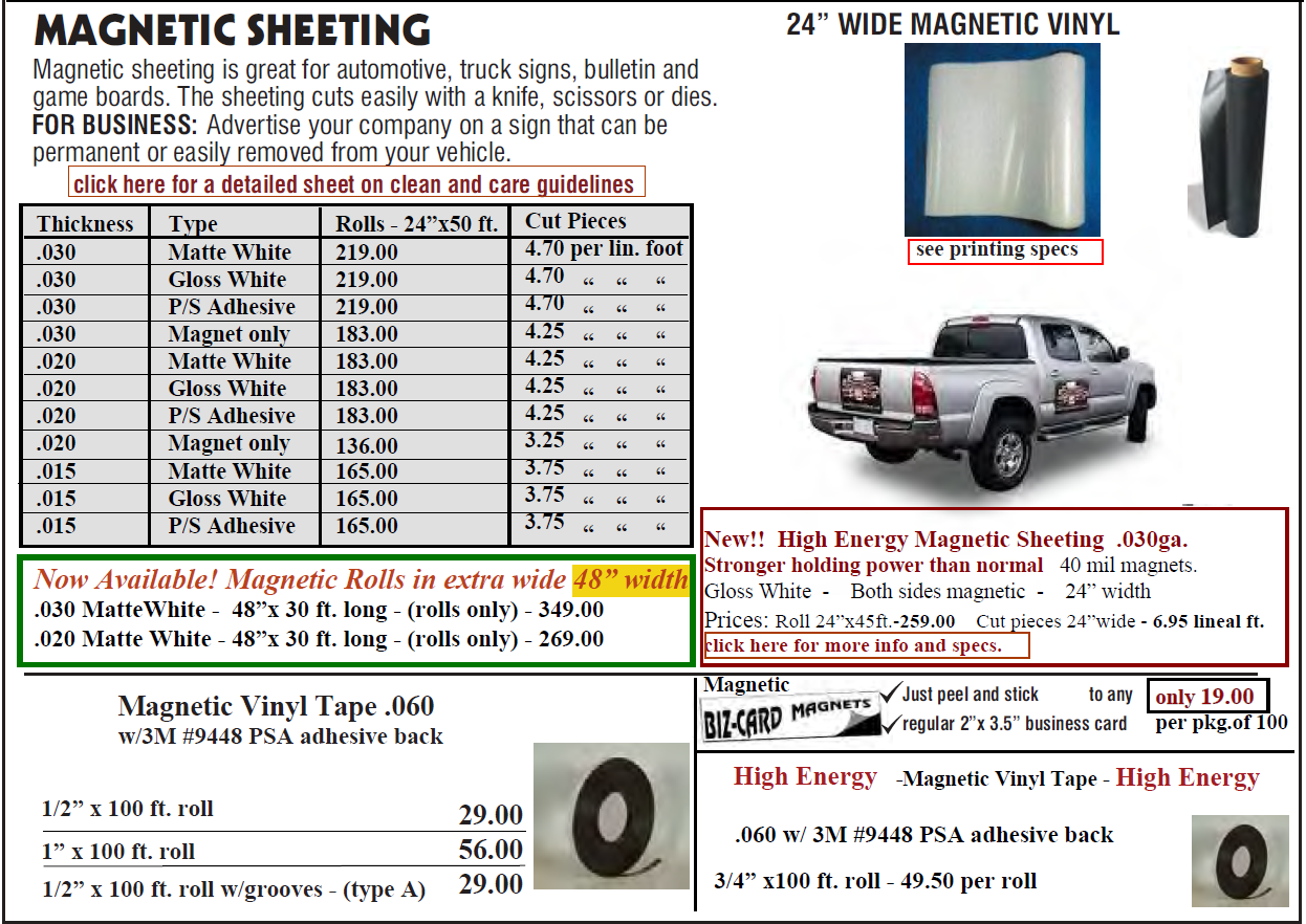 Magnetic Sheeting By-The-Foot – Blue Ridge Sign Supply Inc