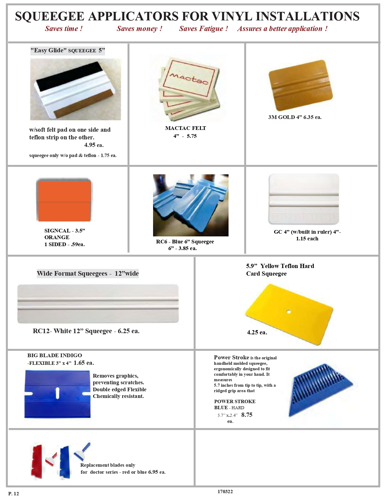 squeegee applic. - Squeegees for Vinyl Application