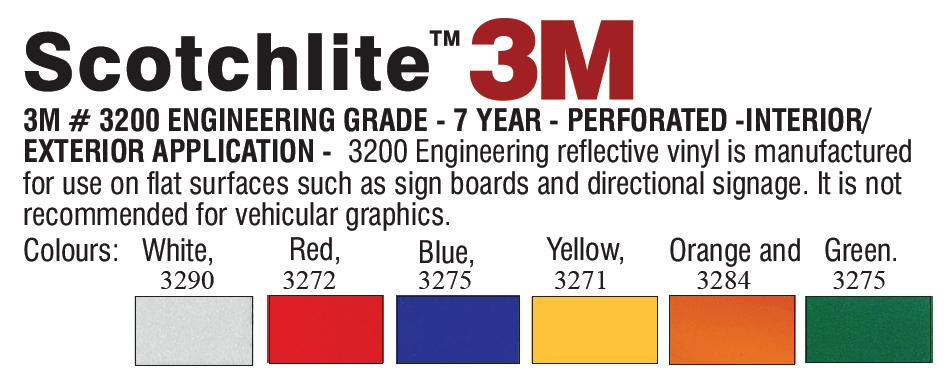 3M 3200 series - 3M Reflective Vinyl - Engineer's Grade