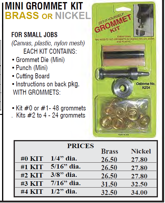 grommet kit - Mini Grommet Kits