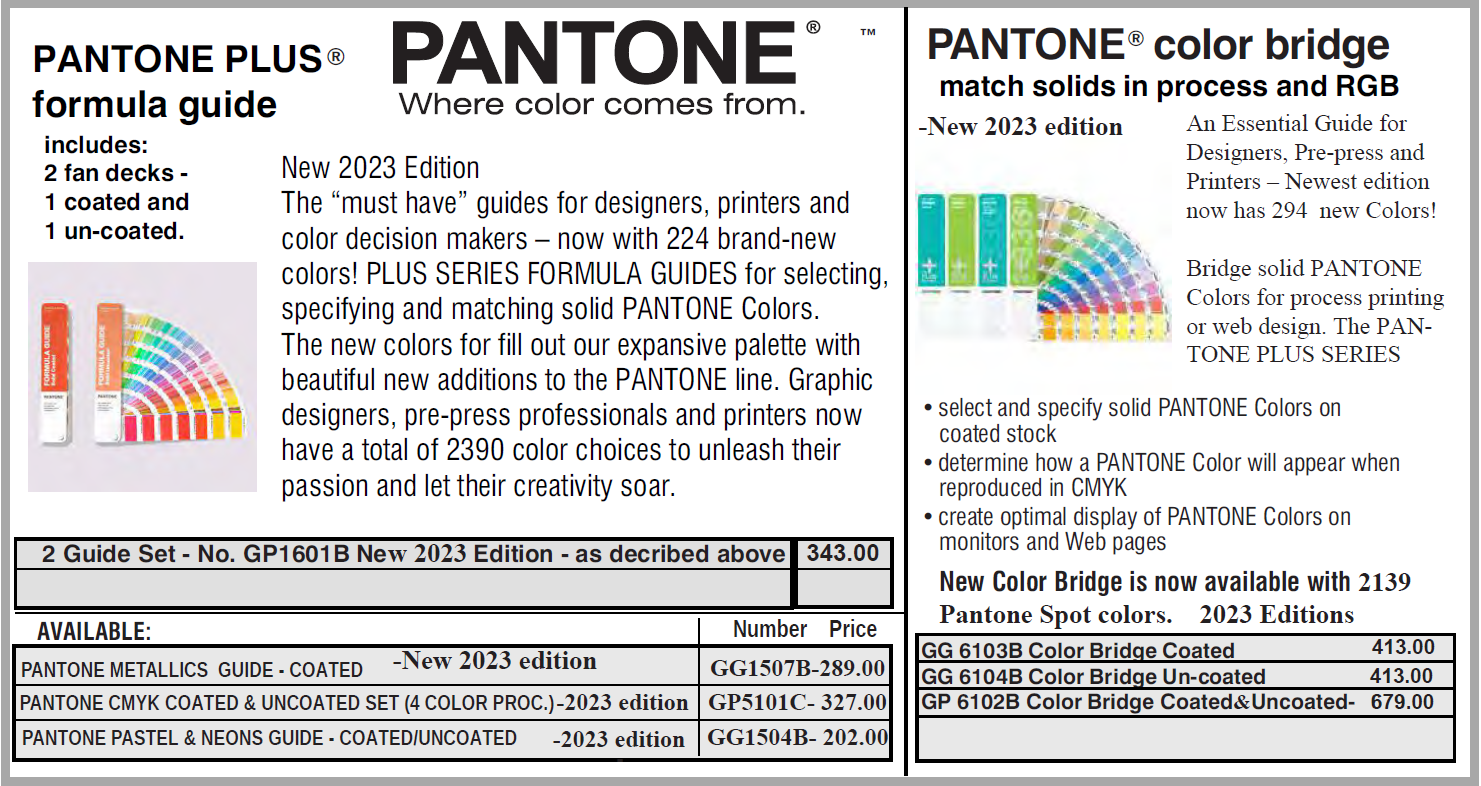 Pantone jan 2023 - Pantone Color Guides