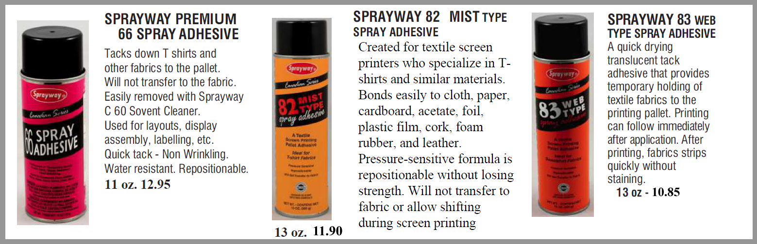 adhesives Sprayway Jan 2023 - Adhesives - Spray, Cement, Tape
