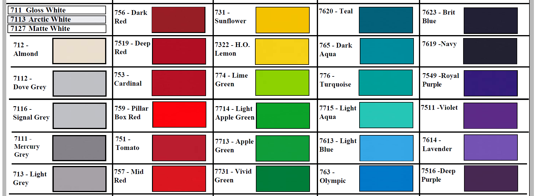 2 mil cast 1 - 2 mil Cast Vinyl High Performance - All Colours