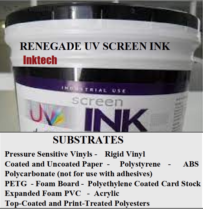 UV container image Renegade - "Ink Tech" Screen Printing Inks