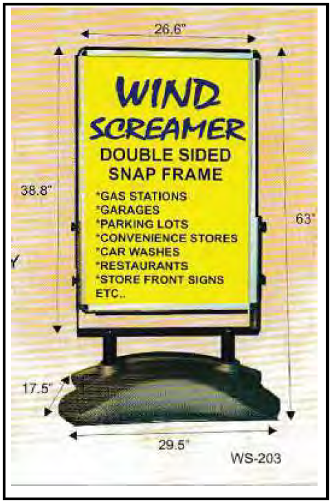 wind screamer 1 - Sign Holders - A Frames - Sign Stands