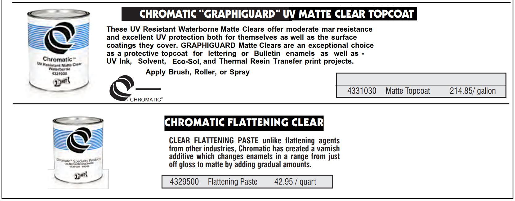 chromatic - 1 Shot Speed Dry Acrylic Overprint Clear