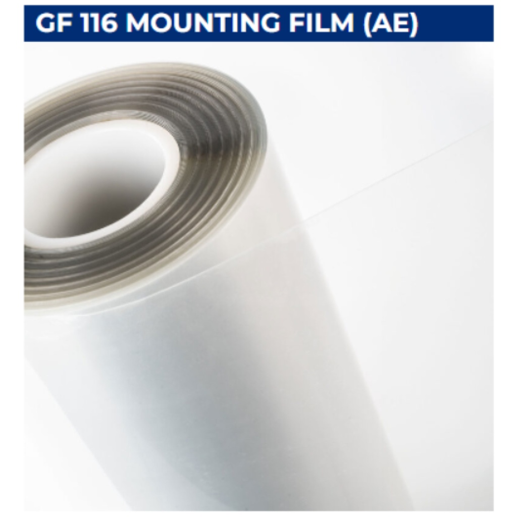 GF 116 is a double-coated pressure sensitive 1.0 mil clear polyester ...